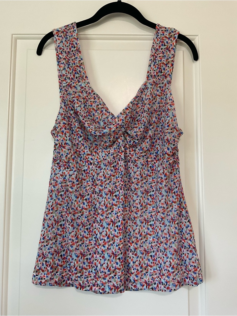 CAbi Multicolor Floral-Print Sleeveless V-Neck Tank